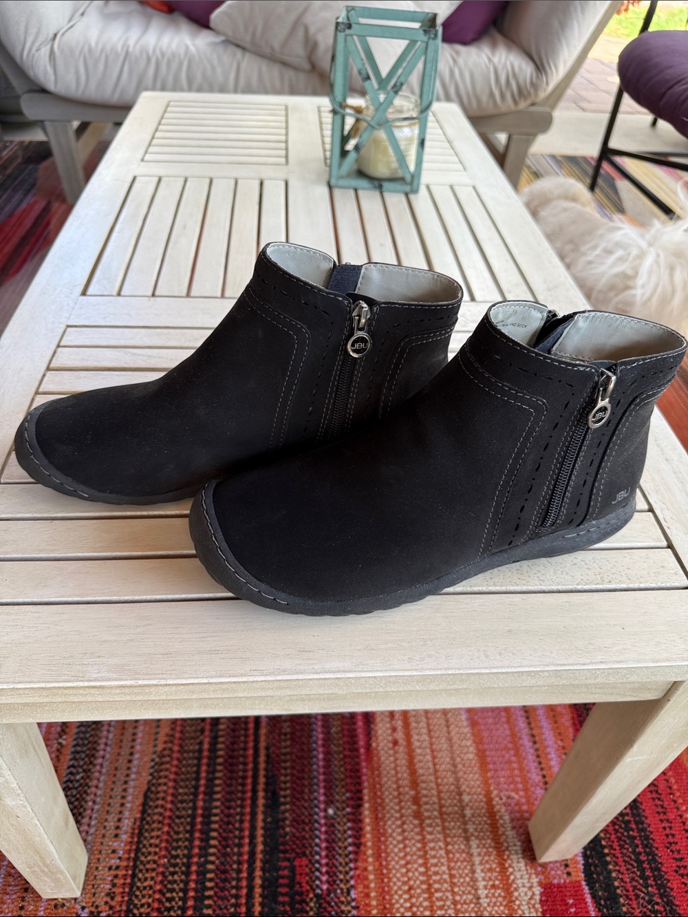 JBU Black Ankle Booties with Side Zipper